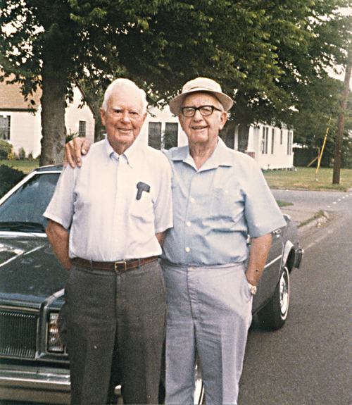 Vick (at left) with his lifelong friend and neighbor Marion Willard