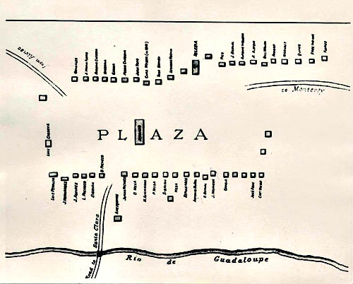 Plaza Map, Pueblo de San Jose, 1797. Courtesy San Jose History